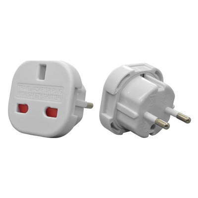 White UK/USA/RO plug adapter